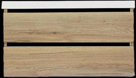 Sanilux Onderkast Sanilux Trendline Met Greeplijst Mat Zwart 100x47x52 cm Naturel Oak Sanilux