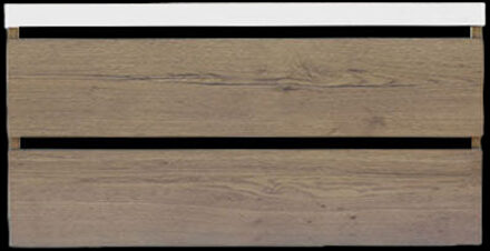 Sanilux Onderkast Sanilux Trendline Met Greeplijst Mat Zwart 100x47x52 cm Tabak Oak Eiken