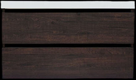 Sanilux Onderkast Sanilux Trendline Met Greeplijst Mat Zwart 120x47x52 Cm Brown Oak Eiken