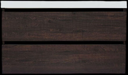 Sanilux Onderkast Sanilux Trendline Met Greeplijst Mat Zwart 120x47x52 cm Brown Oak Sanilux