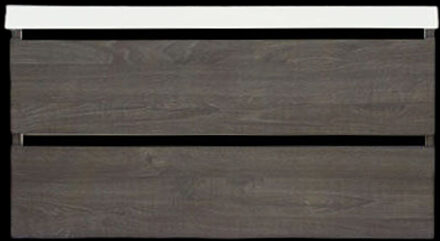 Sanilux Onderkast Sanilux Trendline Met Greeplijst Mat Zwart 120x47x52 Cm Silver Oak Eiken