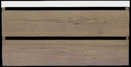 Sanilux Onderkast Sanilux Trendline Met Greeplijst Mat Zwart 120x47x52 Cm Tabak Oak Eiken