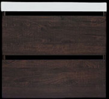 Sanilux Onderkast Sanilux Trendline Met Greeplijst Mat Zwart 60x47x52 Cm Brown Oak Eiken