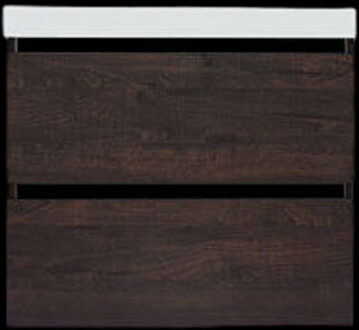 Sanilux Onderkast Sanilux Trendline Met Greeplijst Mat Zwart 60x47x52 Cm Brown Oak Eiken