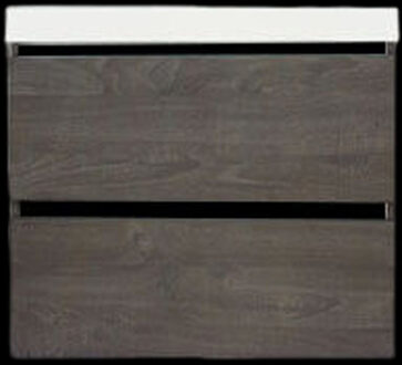 Sanilux Onderkast Sanilux Trendline Met Greeplijst Mat Zwart 60x47x52 Cm Silver Oak Eiken