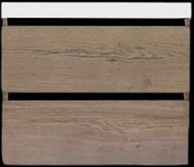 Sanilux Onderkast Sanilux Trendline Met Greeplijst Mat Zwart 60x47x52 Cm Tabak Oak Eiken
