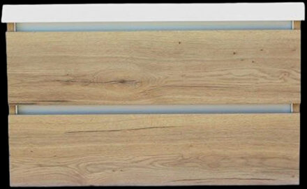 Sanilux Onderkast Trendline Met Greeplijst Aluminium 100x47x52 cm Naturel Oak Sanilux