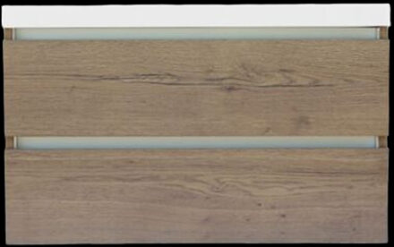 Sanilux Onderkast Trendline Met Greeplijst Aluminium 100x47x52 cm Tabak Oak Sanilux