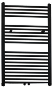 Sanilux Radiator Sanilux Lydia 120x60cm 773 Watt Midden-onder Aansluiting Mat Zwart (incl. bevestigingsset, blindstop en ontluchter)