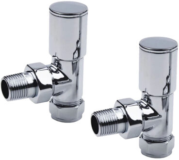 Sanilux Radiatorkraan Sanilux Aansluitset Haaks Chroom (Voor zij aansluiting)