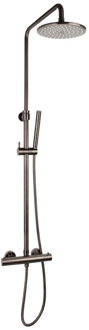 Sanilux Regendoucheset Opbouw Sanilux Blair Thermostatisch Douchekop 25 cm Gunmetal