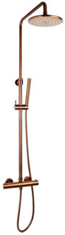 Sanilux Regendoucheset Opbouw Sanilux Blair Thermostatisch Douchekop 30 cm Brons