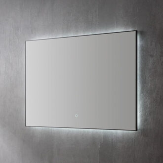 Sanilux Spiegel Sanilux Daigi Decor Met Indirecte LED Verlichting 3 Kleur Instelbaar En Dimbaar 140 Incl Spiegelverwarming Mat Zwart