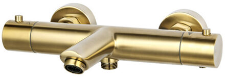 Sanilux Thermostatische Badmengkraan Sanilux Peralta Opbouw Rond Geborsteld Goud