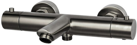 Sanilux Thermostatische Badmengkraan Sanilux Peralta Opbouw Rond Gun Metal Gunmetal