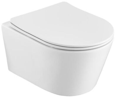Sanilux Wandcloset Sanilux Easy Flush Rimfree Compact Met Slim Flatline Softclose Zitting Wit