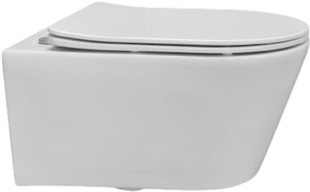 Sanilux Wandcloset Sanilux Easy Flush Rimfree (Incl. Flatline zitting) Wit