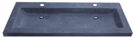 Sanilux Wasblad Sanilux Trend Stone 100x47x5cm Natuursteen (met 2 kraangaten) Antraciet
