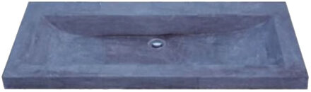 Sanilux Wasblad Sanilux Trend Stone 100x47x5cm Natuursteen (zonder kraangat) Antraciet