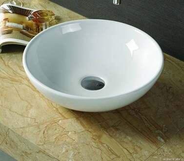 Sanilux Waskom Opbouw Valencia Rond 40x40x12cm Keramiek Glans Wit