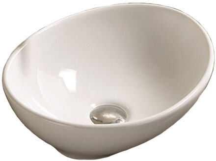 Sanilux Waskom Opbouw Vienna Ovaal 40x33x14,5cm Keramiek Glans Wit