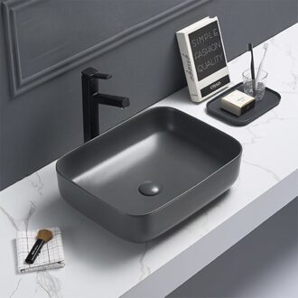 Sanilux Waskom Sanilux Minerva Color Line 50x39x13 cm Inclusief Click Waste Mat Antraciet Sanilux