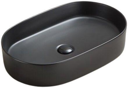 Sanilux Waskom Sanilux Opus Keramiek Met Extra Dunne Rand Mat Zwart