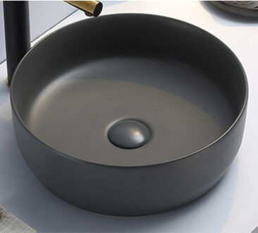 Sanilux Waskom Sanilux Victoria Color Line Rond 39 cm Inclusief Click Waste Mat Antraciet