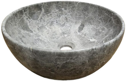 Sanilux Waskom Sanilux Wander Marmer Rond Tundra Grey Grijs