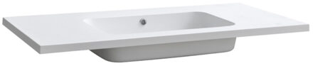 Sanilux Wastafel Sanilux Classic 100x47x3 cm Mineraalmarmer Mat Wit (zonder kraangat)