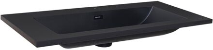 Sanilux Wastafel Sanilux Quartz Classic 100x47x3 cm Keramiek Mat Zwart (1 kraangat)