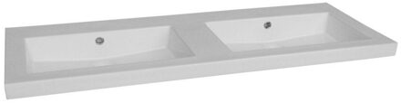 Sanilux Wastafel Sanilux Trend 120x47x5 cm Keramiek 0 Kraangaten Wit