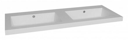 Sanilux Wastafel Sanilux Trendline Mineraalmarmer 160 cm 0 Kraangaten Wit