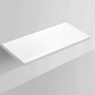 Sanilux Wastafelblad Sanilux Mineraalmarmer krasbestendig 100x47x4cm Wit