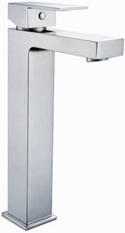 Sanilux Wastafelkraan Sanilux Cube Chroom Vierkant Opbouw Extra Hoog (30cm)