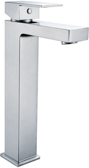 Sanilux Wastafelkraan Sanilux Cube Chroom Vierkant Opbouw Extra Hoog (30cm)