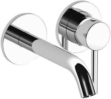 Sanilux Wastafelmengkraan Sanilux Alesa Rond Inbouw Uitloop 20cm 2-delig Chroom