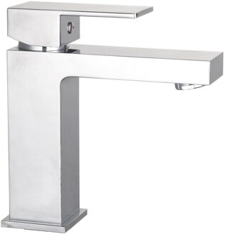 Sanilux Wastafelmengkraan Sanilux Cube Eenhendel Vierkant Chroom 17cm hoog