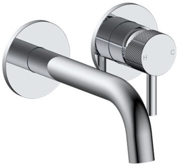 Sanilux Wastafelmengkraan Sanilux Ember Inbouw Rond Met Geribbeld Knop Chroom