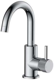 Sanilux Wastafelmengkraan Sanilux Largo Opbouw Met Draaibare Uitloop Met Geribbeld Knop Chroom