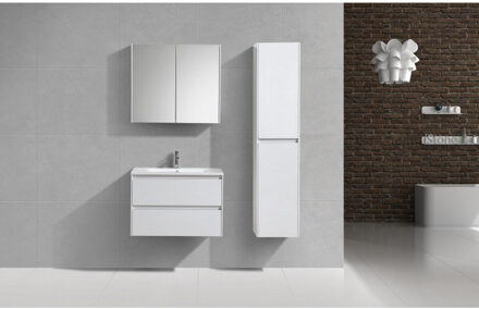 Sanimar Badkamermeubelset Sanimar Murcia 75 cm Inclusief Spiegelkast Wit