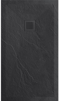 Sanimar Douchetub Sanimar Sanistone 120 x 90 cm Zwart