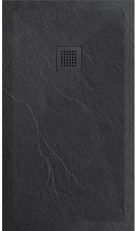 Sanimar Douchetub Sanimar Sanistone 90 x 90 cm Zwart