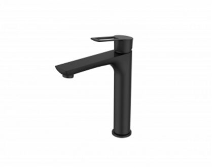 Sanimar Nero Lavabo Wastafelkraan Verhoogd 26x15.6 cm Messing Zwart