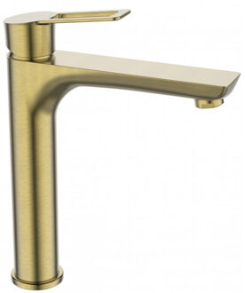 Sanimar Wastafelkraan Sanimar Lagos Verhoogd Geborsteld Messing Goud