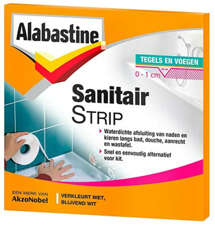 Sanitairstrip Tegels en Voegen- Wit - 5 Meter