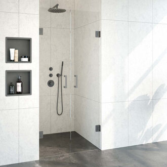 Sanitop BRAUER Void pendeldeuren helder glas 90x200 incl. glascoating PVD gunmetal geborsteld