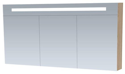 Sanitop Double Face spiegelkast 140x70x15cm 3 deuren met LED verlichting Legno Calore