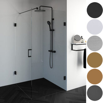 Sanitop Douchecabine Compleet Just Creating 2-Delig Profielloos 100x90 cm Gunmetal