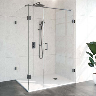 Sanitop Douchecabine Compleet Just Creating 3-Delig 100x140 cm Gunmetal Sanitop